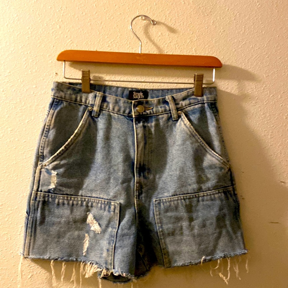 Simple society , high waisted jean shorts